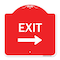 Signmission Designer Series Sign Exit W/ Right Arrow 3, Red & White Aluminum Sign, 18" H, 18" L, RW-1818-24045 A-DES-RW-1818-24045 - alternate 1